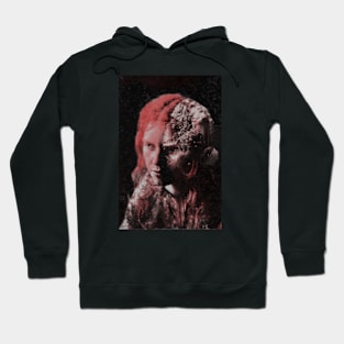 Beautiful woman with strange half of face. Beautiful and dark. Hoodie